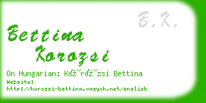 bettina korozsi business card